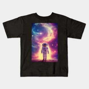 Colourful astronaut in space design Kids T-Shirt